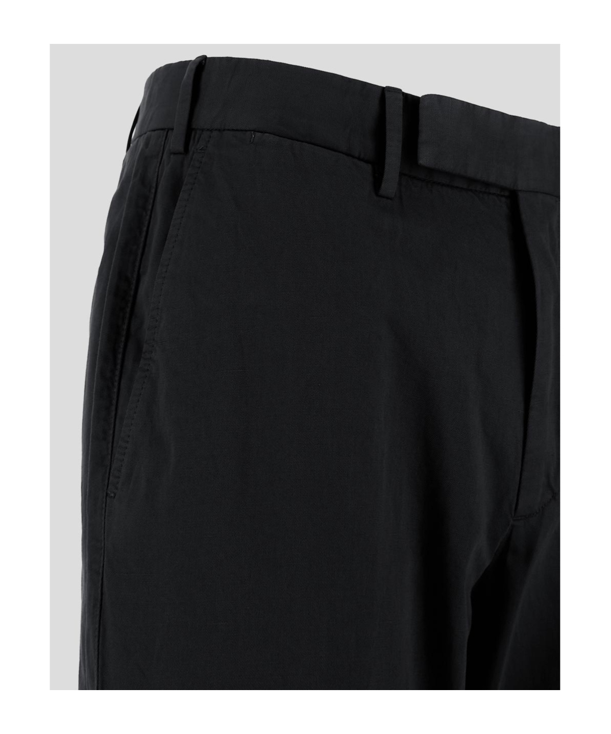 Zegna Black Wool Pants In Black