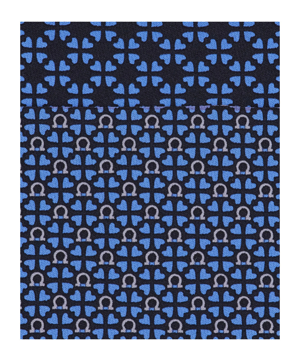 Ferragamo Gancini And Hearts Printed Silk Tie
