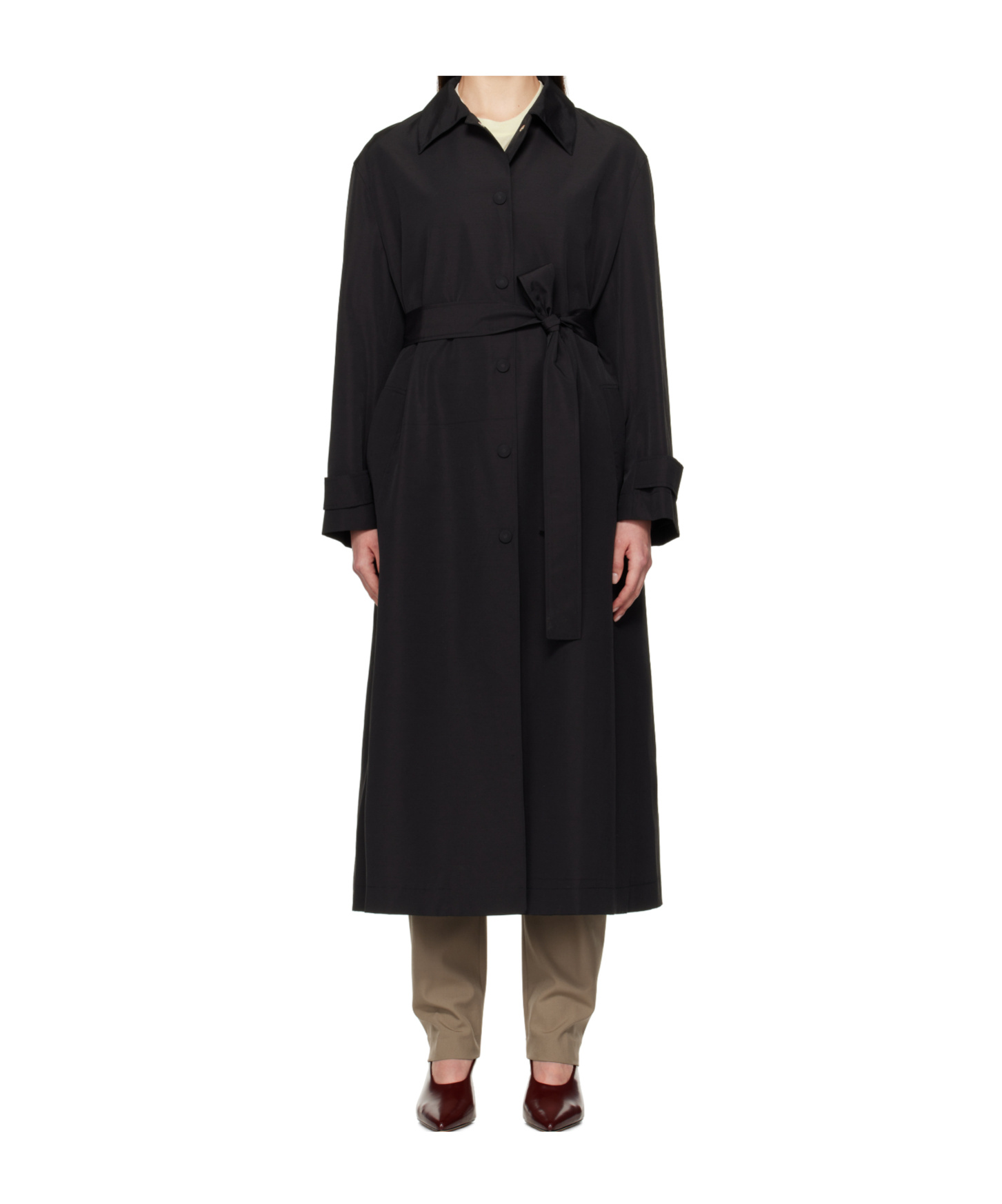 Rohe Belted Trench Coat In Black