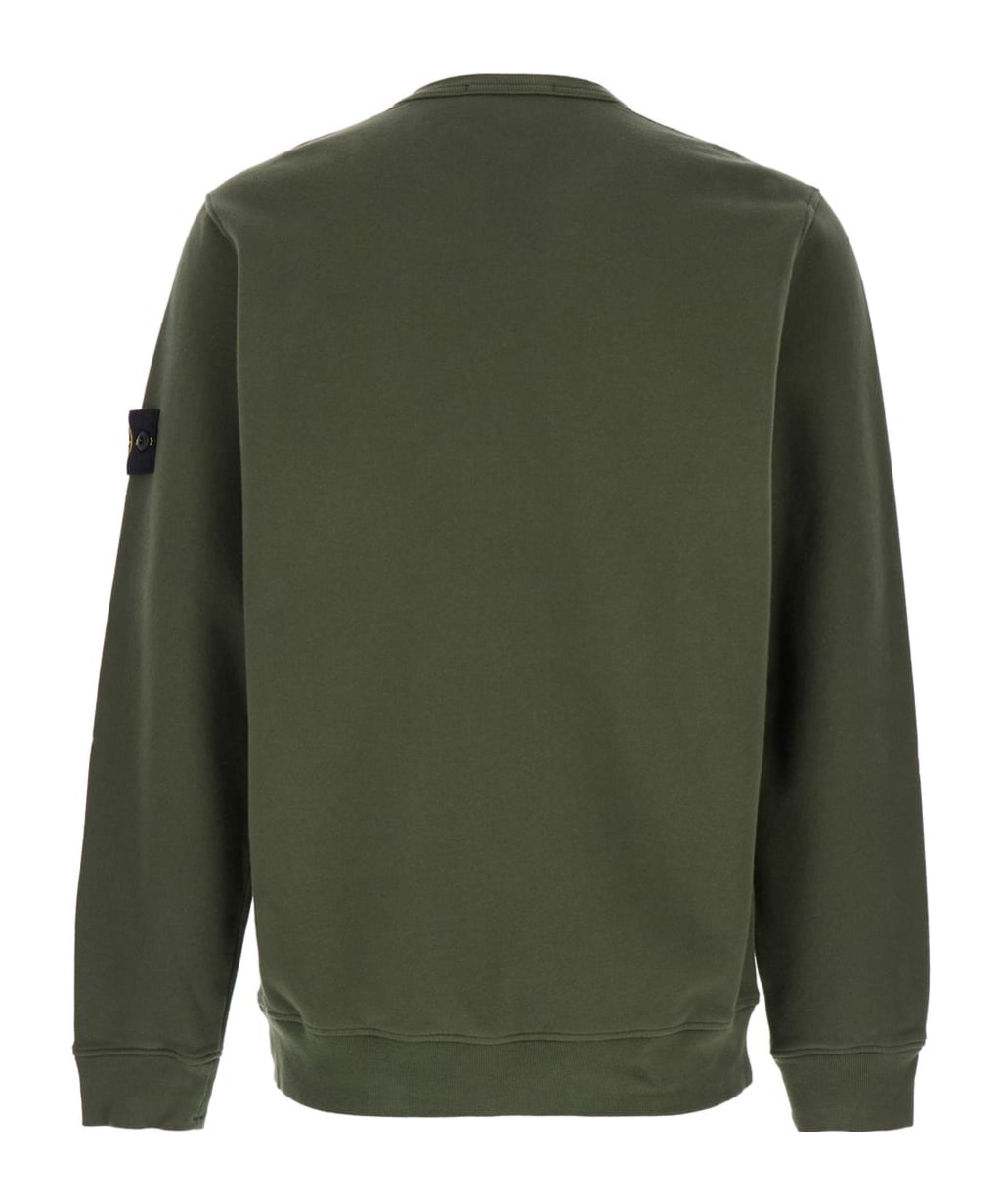 Stone Island Compass-badge Cotton Sweatshirt In Green