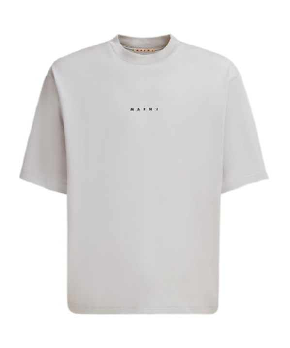 Marni Logo-print Cotton T-shirt In Gray
