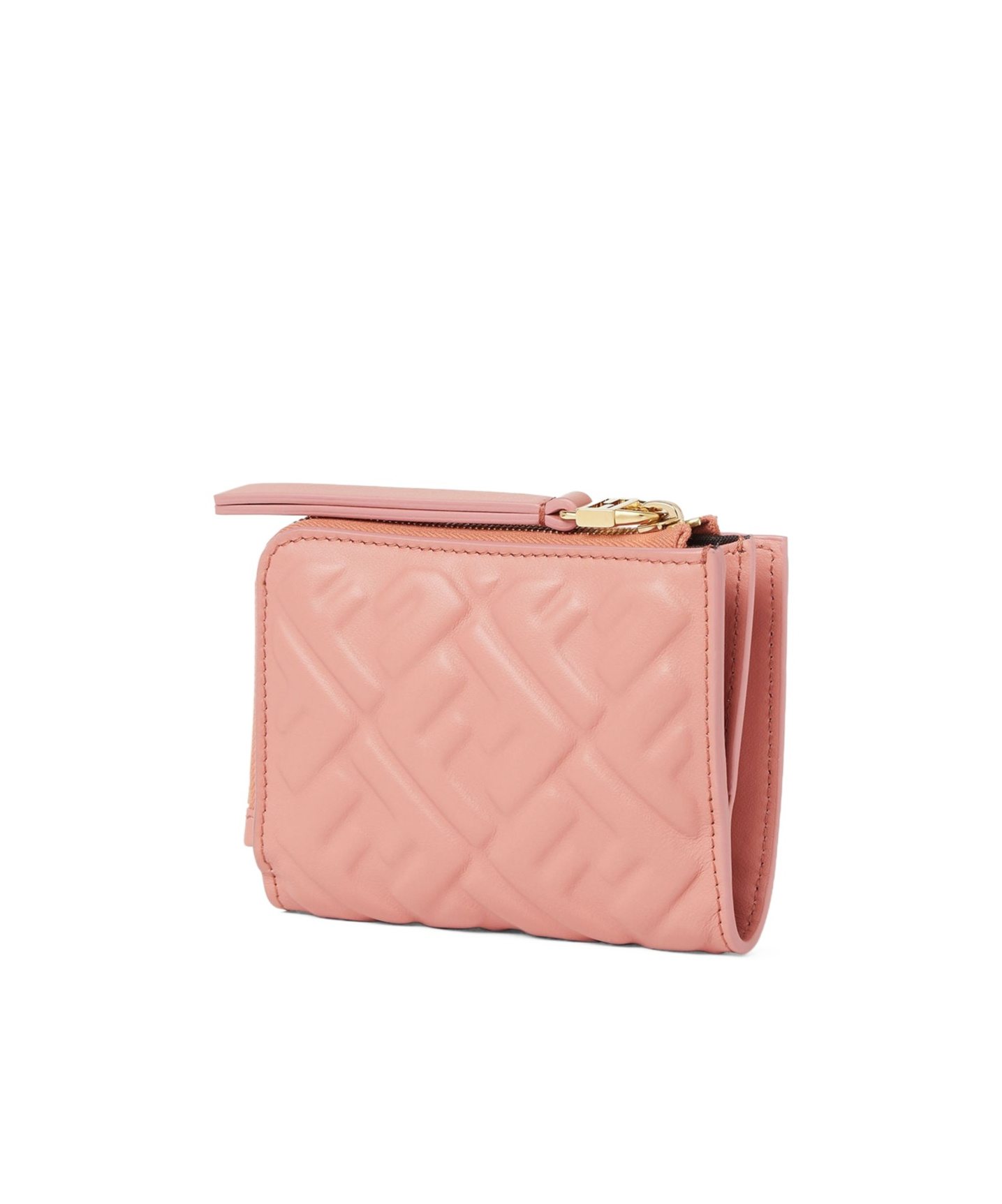 Fendi Slim Baguette Wallet In Pink Nappa With Ff Motif Women In Pink