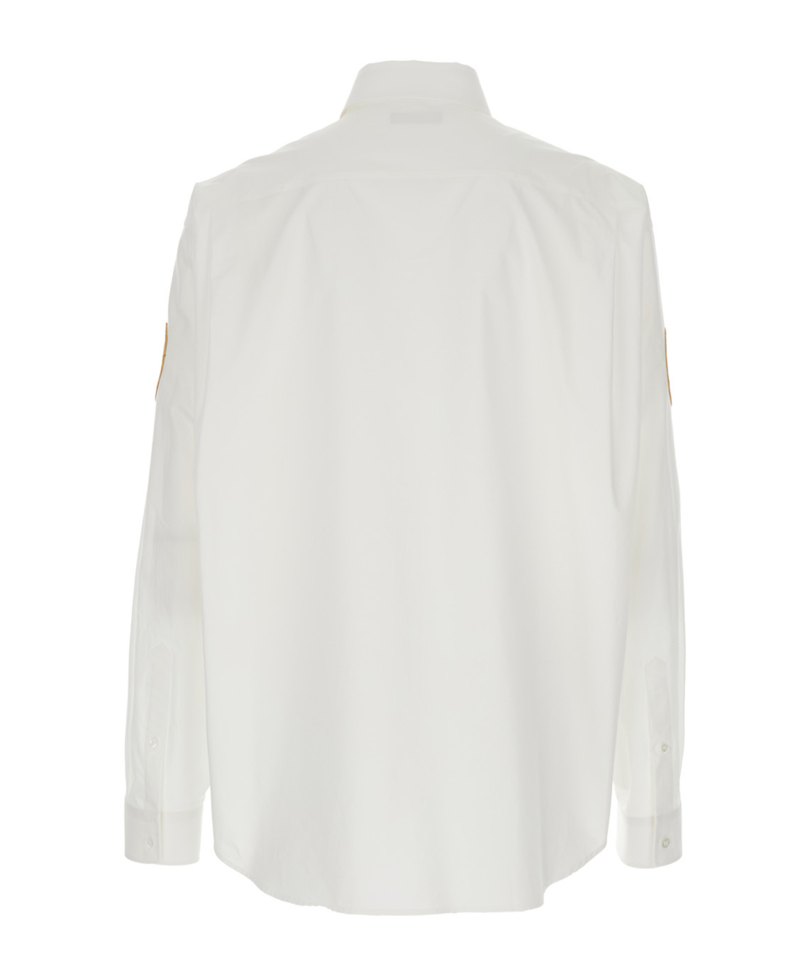 Balenciaga White Shirt With Logo Lettering On The Front And Logo Patch On The Sleeve In Cotton Man In White