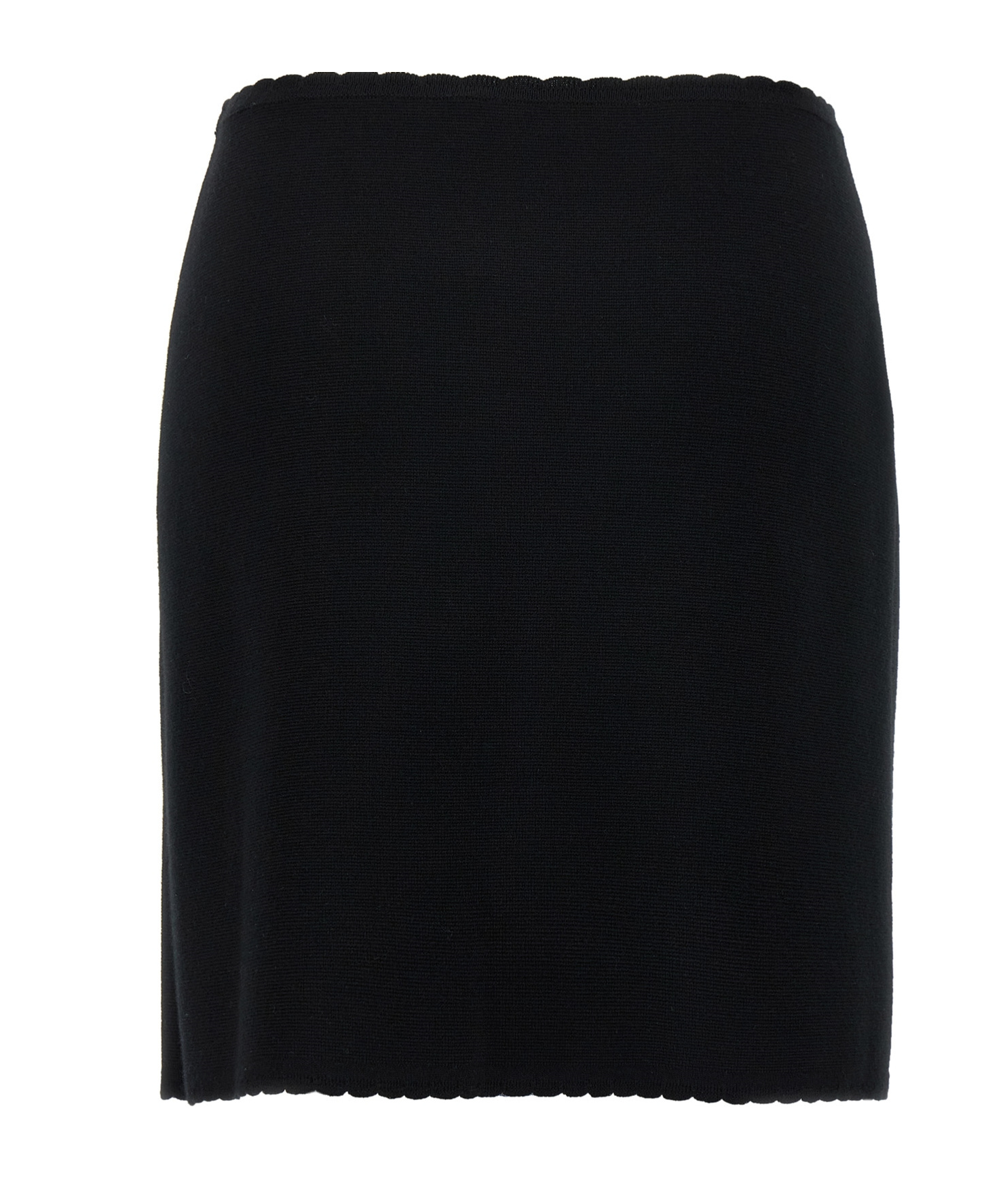 Moschino Skirt With Chain Embellishments And Scalloped Edges In Black
