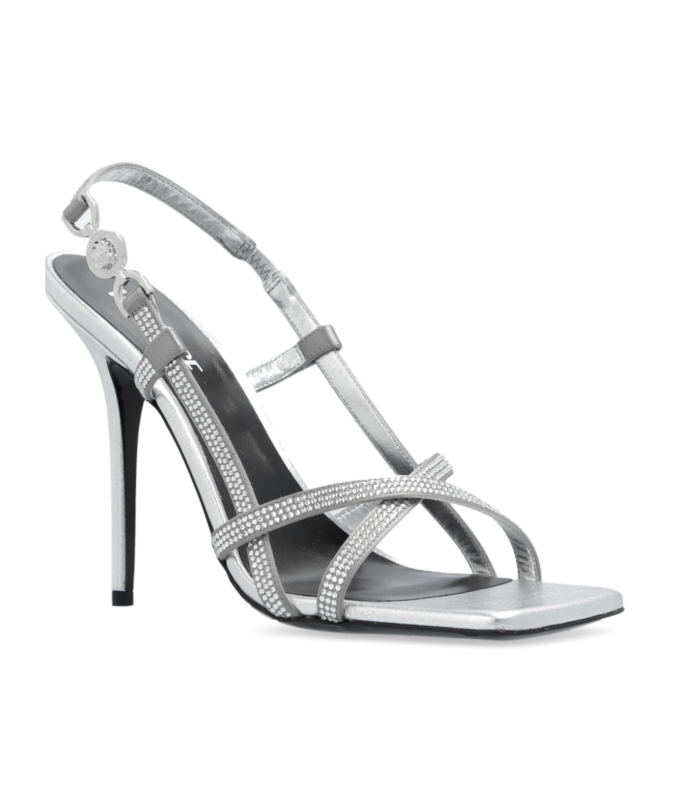 Versace 110mm Medusa Head Sandals In Gray