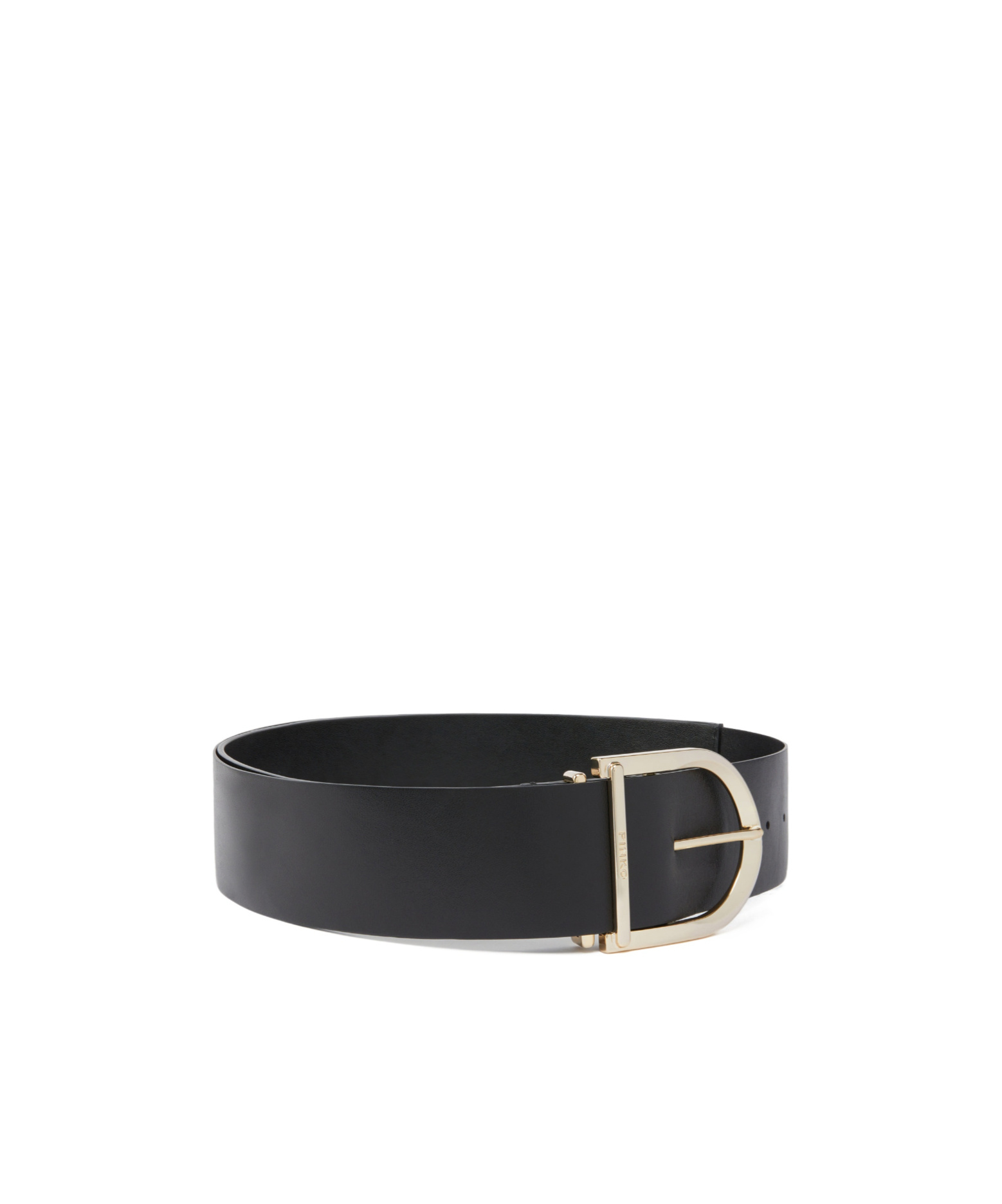 Pinko Leather And Nappa Leather Belt With Maxi Buckle In Black