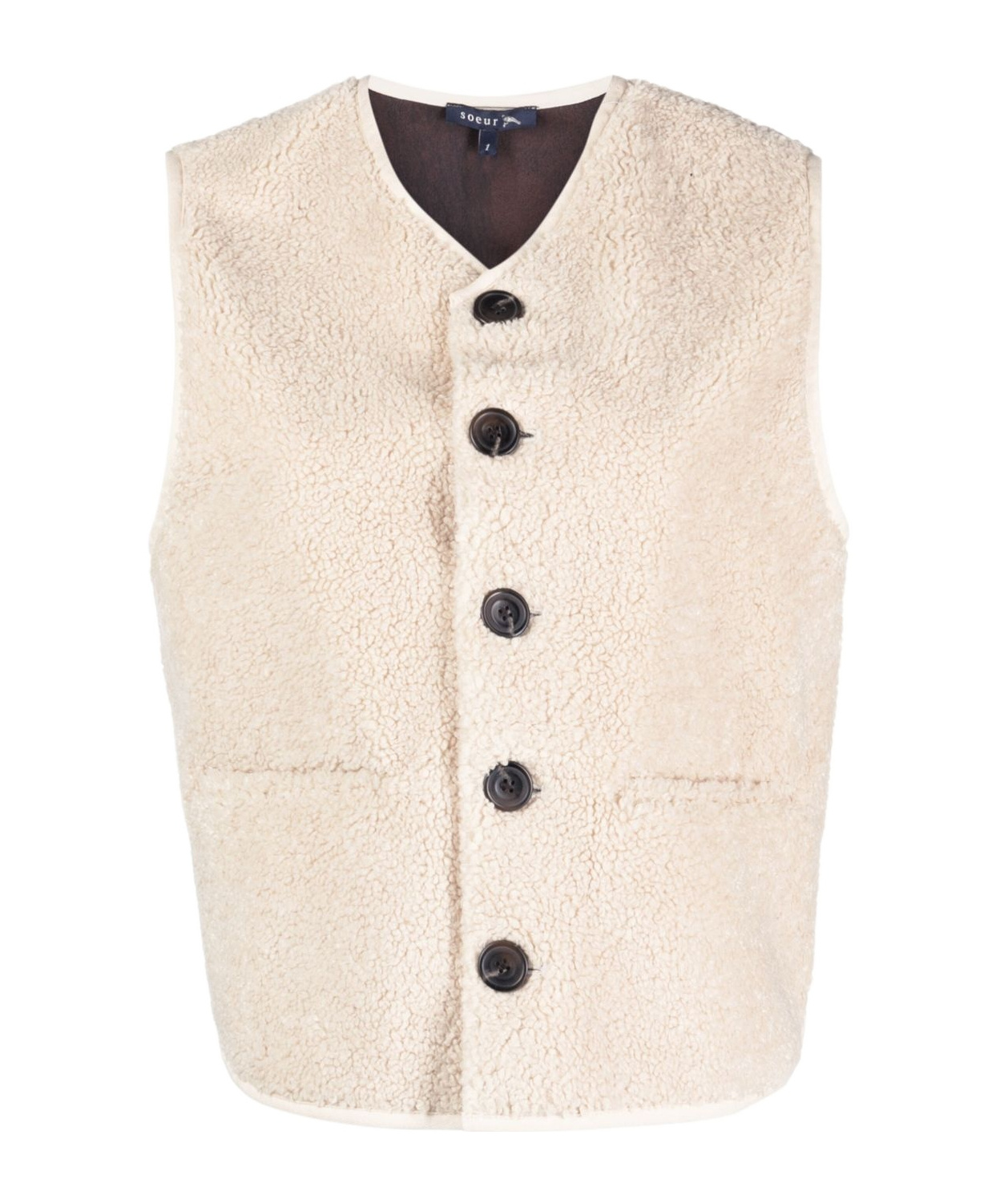 Soeur Sheepskin-effect Gilet In Multi