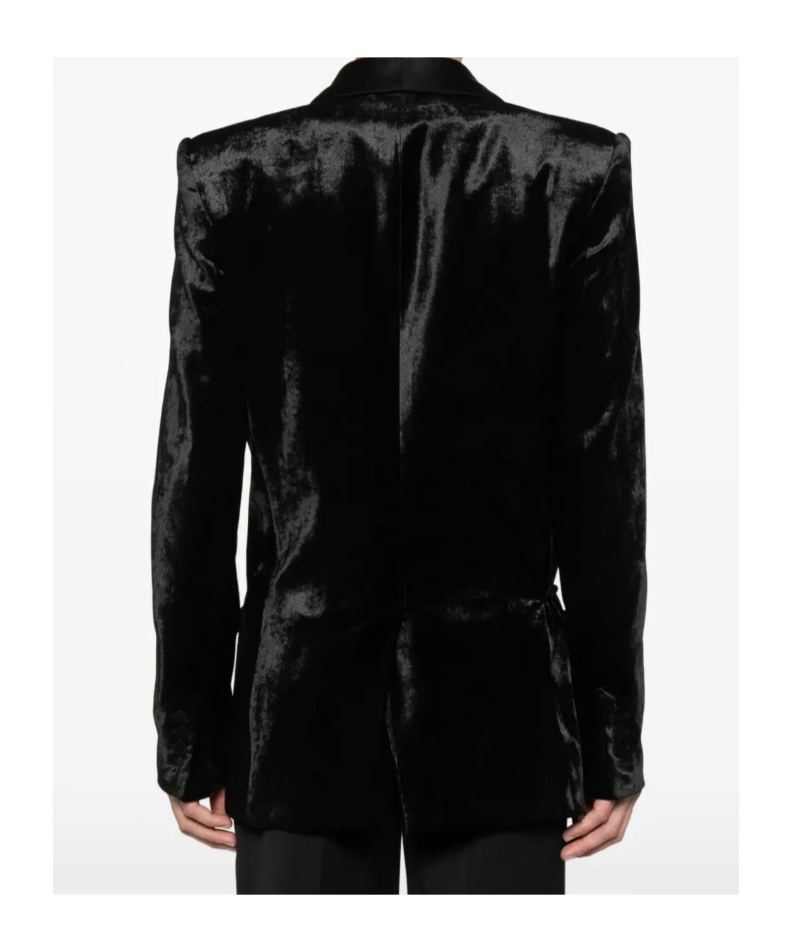 Balmain Velvet And Satin Belted Jacket With Tassel In Black