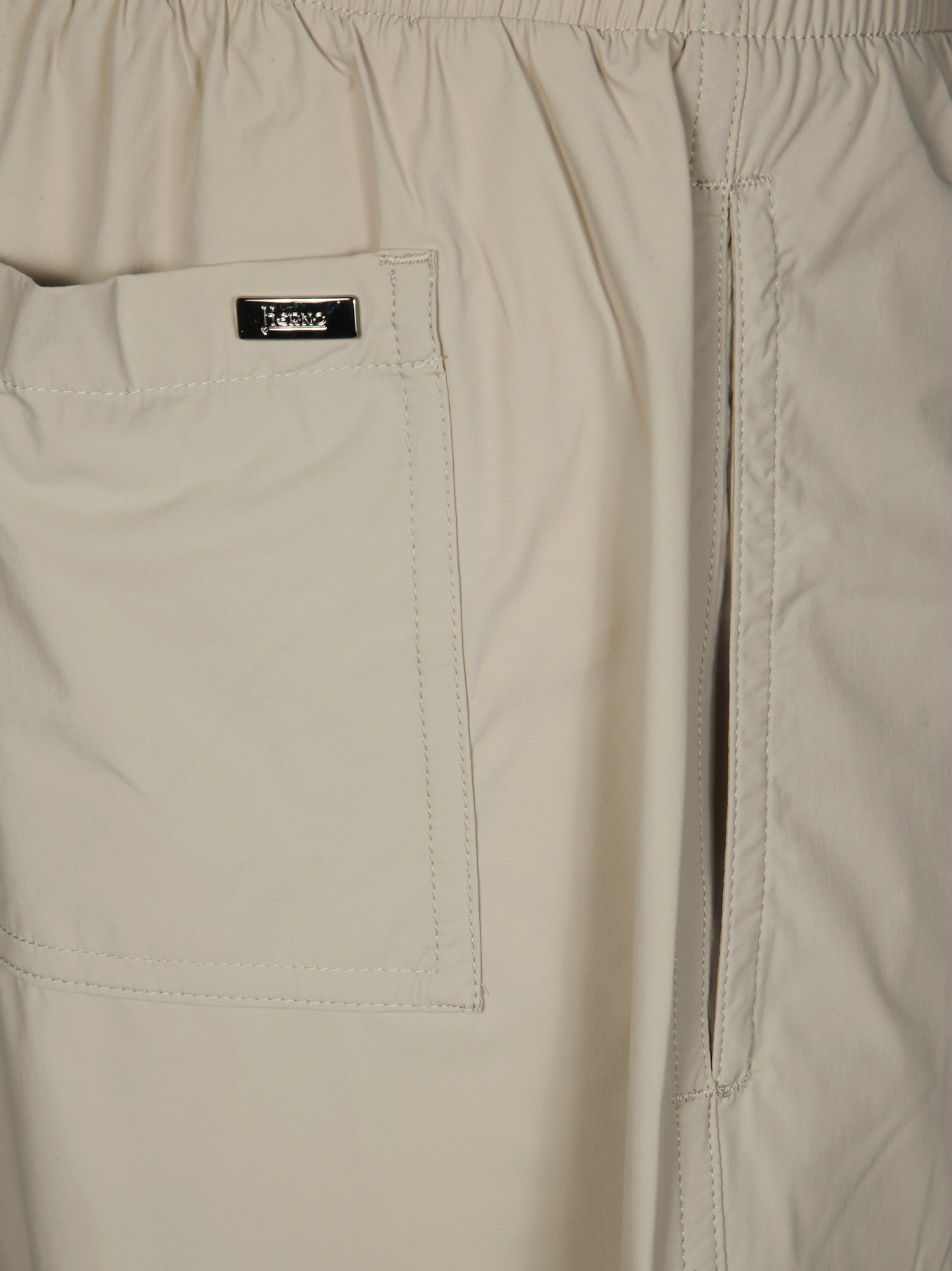 Herno Cargo Bermuda Shorts Elastic Waistband In Gray