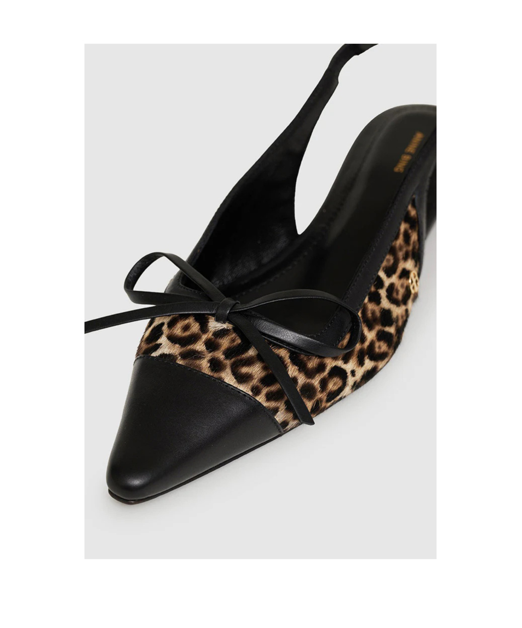 Anine Bing Zoey Slingback Heels Leopard In Black