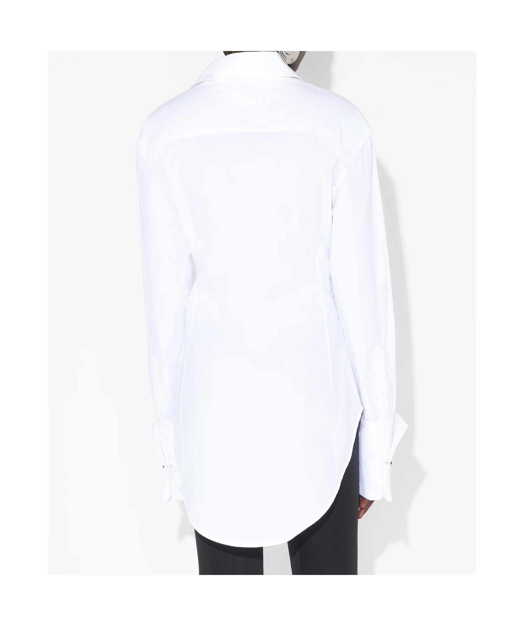 Jean Paul Gaultier White Poplin Shirt With Underboob Print In White