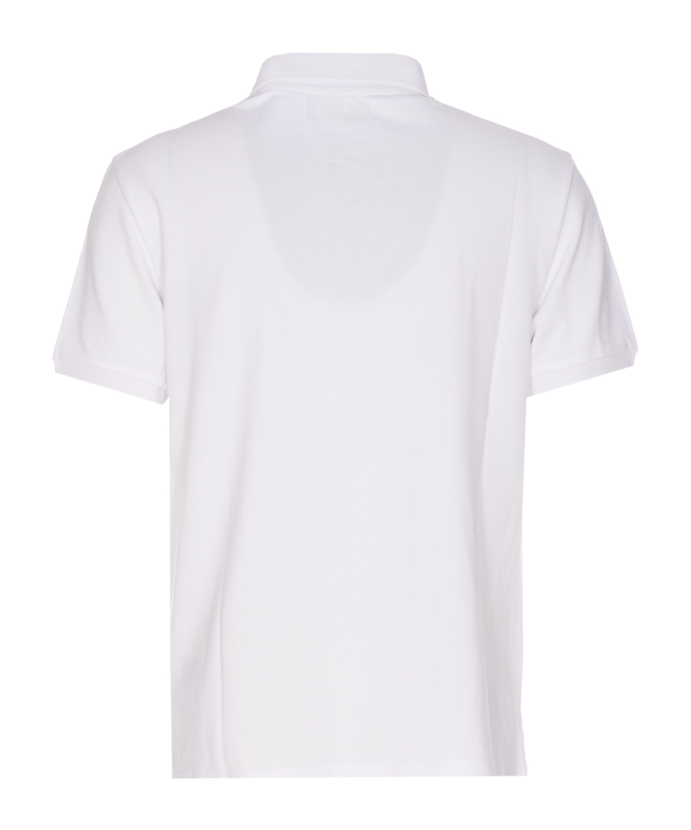 Ami Alexandre Mattiussi Organic Cotton Ami De Coeur Polo Shirt In White