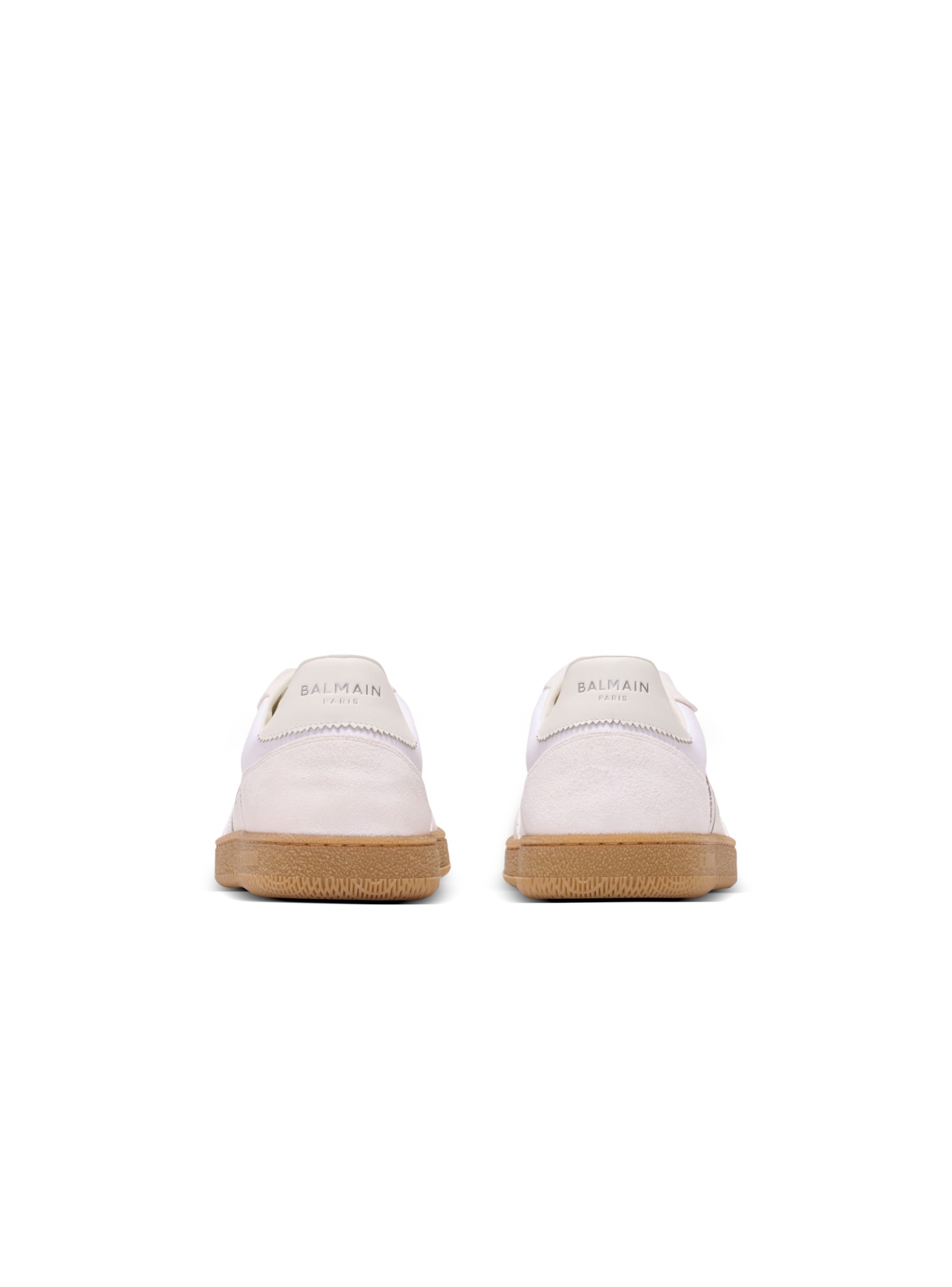 Balmain Leather And Canvas Swan Trainers In White