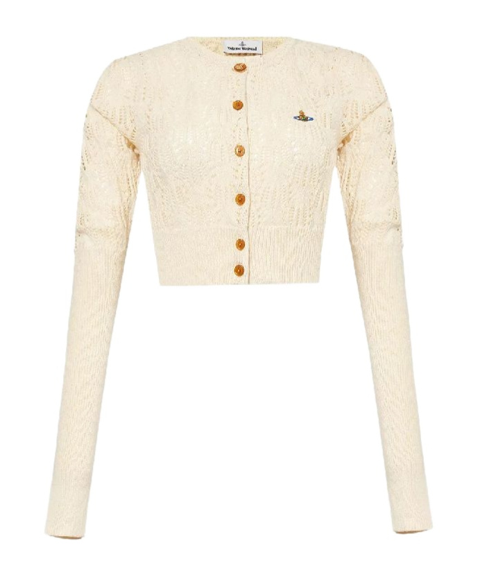 Vivienne Westwood Bea Cardigan Crewneck Long Sleeves In White