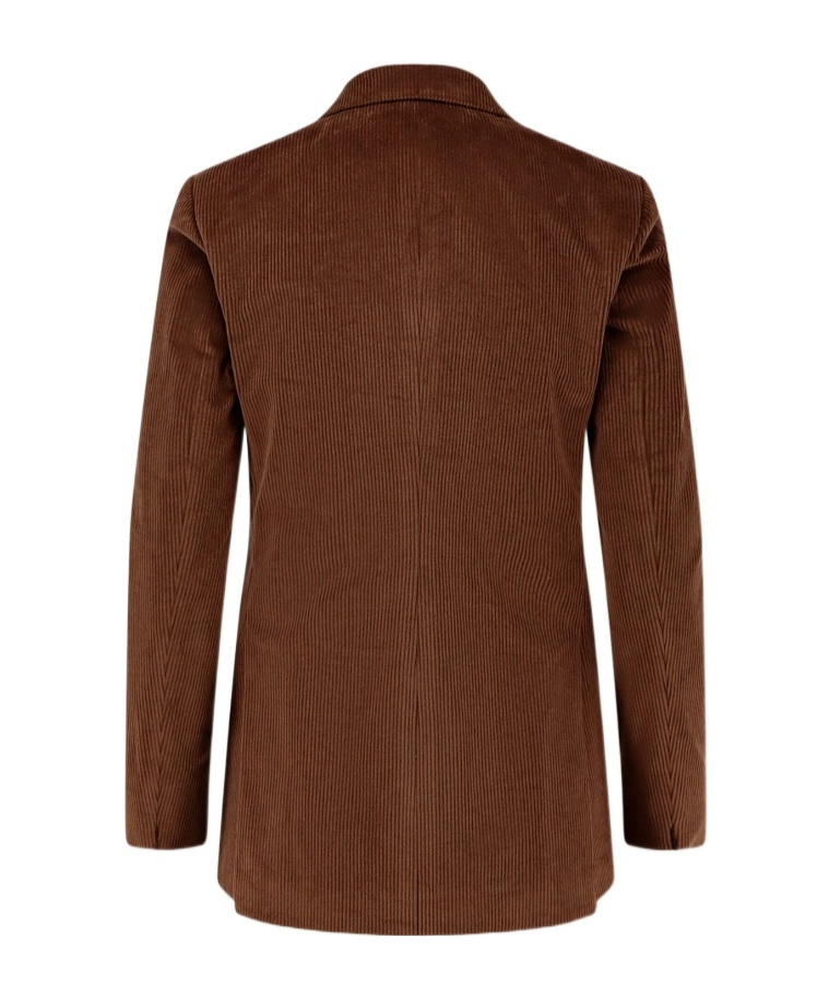 Lardini Double-breasted Corduroy Blazer In Brown