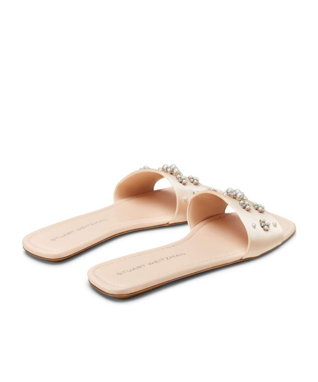 Shop Stuart Weitzman Flat Sandals In Nude