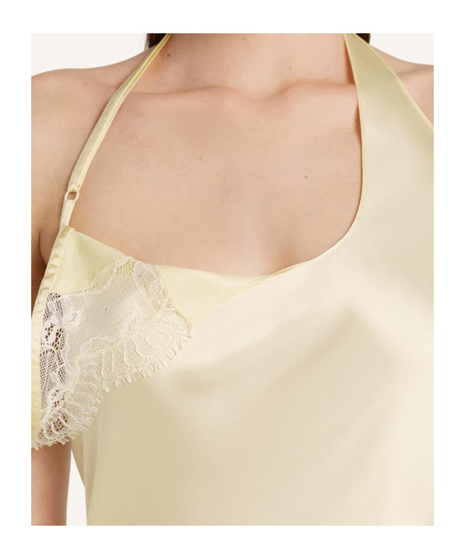 Courrèges Asymmetrical Satin Dress In Yellow