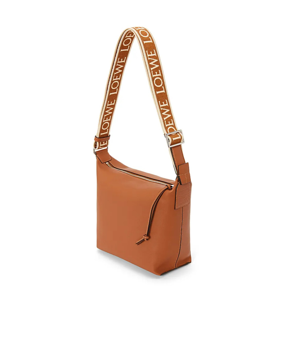 Loewe Small Cubi Leather Shoulder Bag In Brown