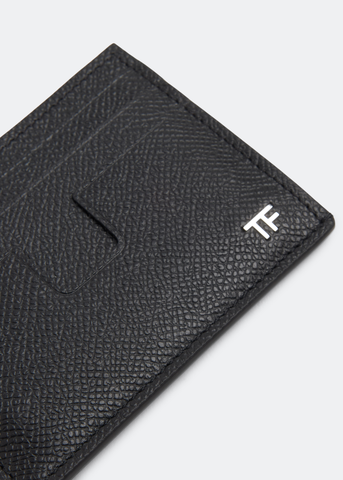 Tom Ford Logo-plaque Leather Cardholder In Black