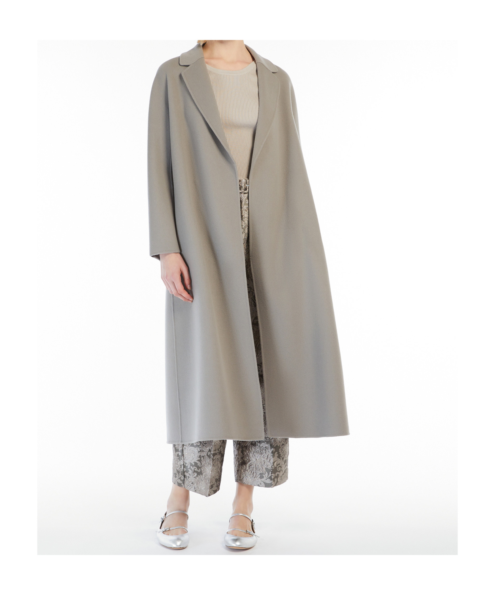 Max Mara Long-sleeved Coat In Gray