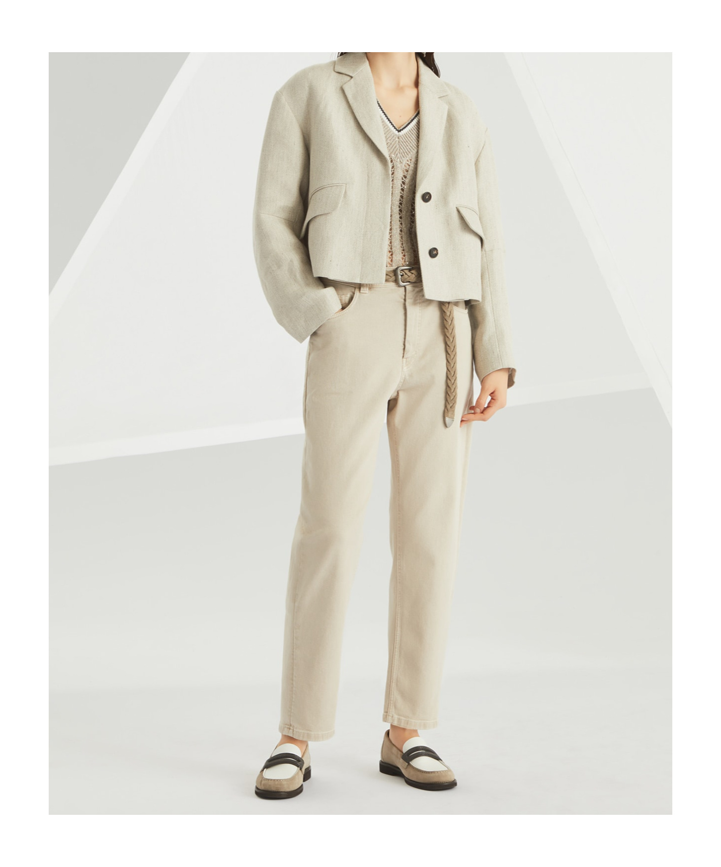 Brunello Cucinelli Tapered Jeans In Nude