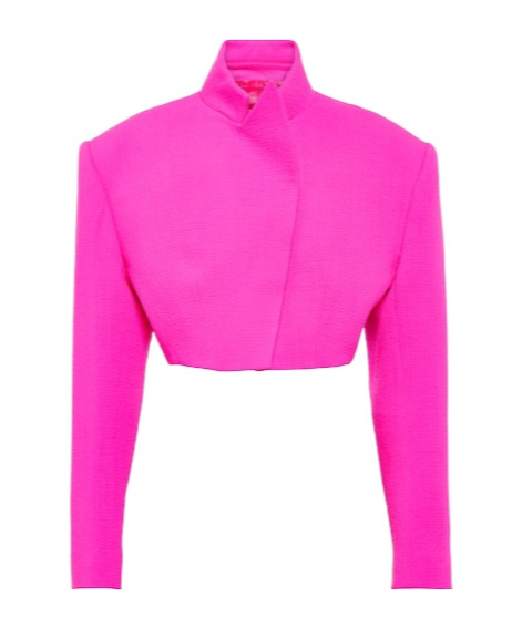 Alexandre Vauthier Cropped-jacke Aus Wolle In Pink