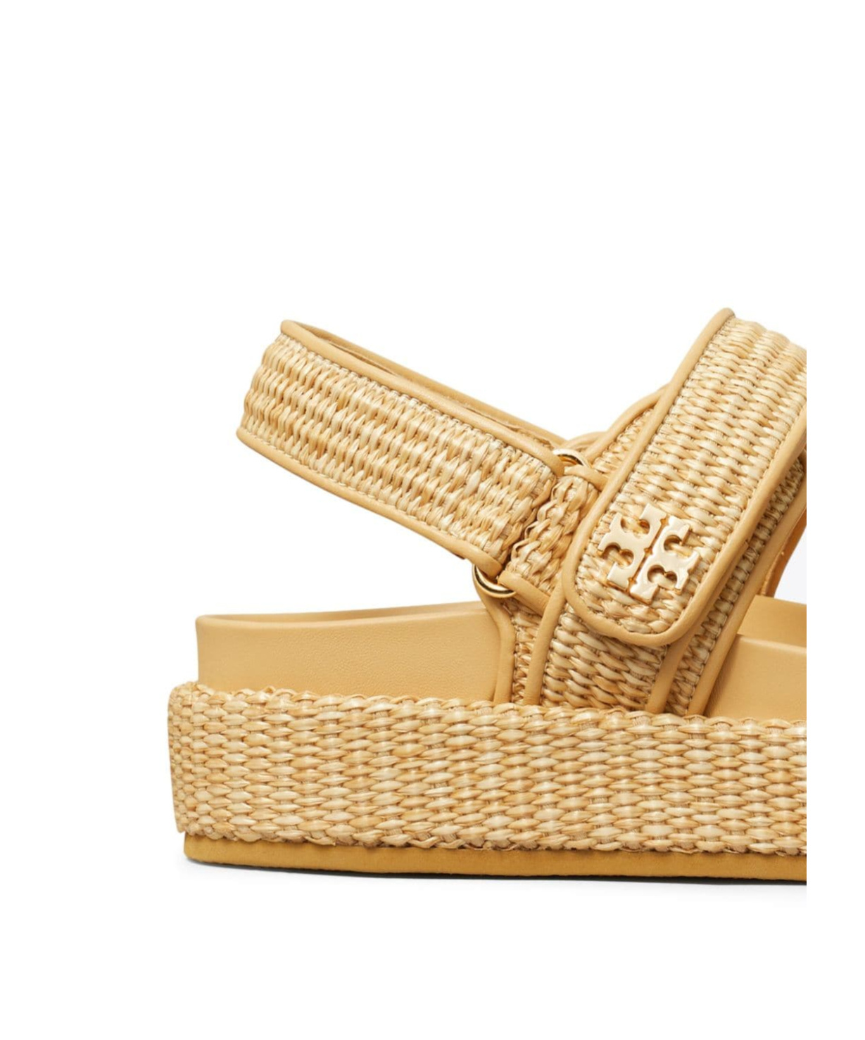 Tory Burch Raffia Kira Open Toe Textured Sole Sandals