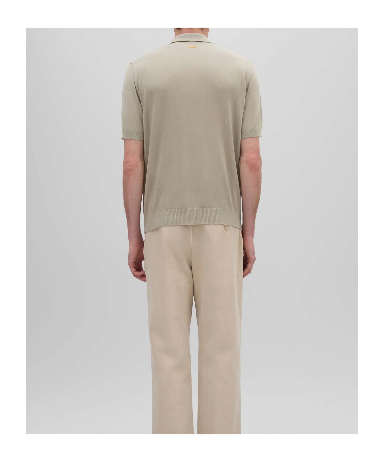 Aspesi Beige Polo Shirt Short Sleeve In White