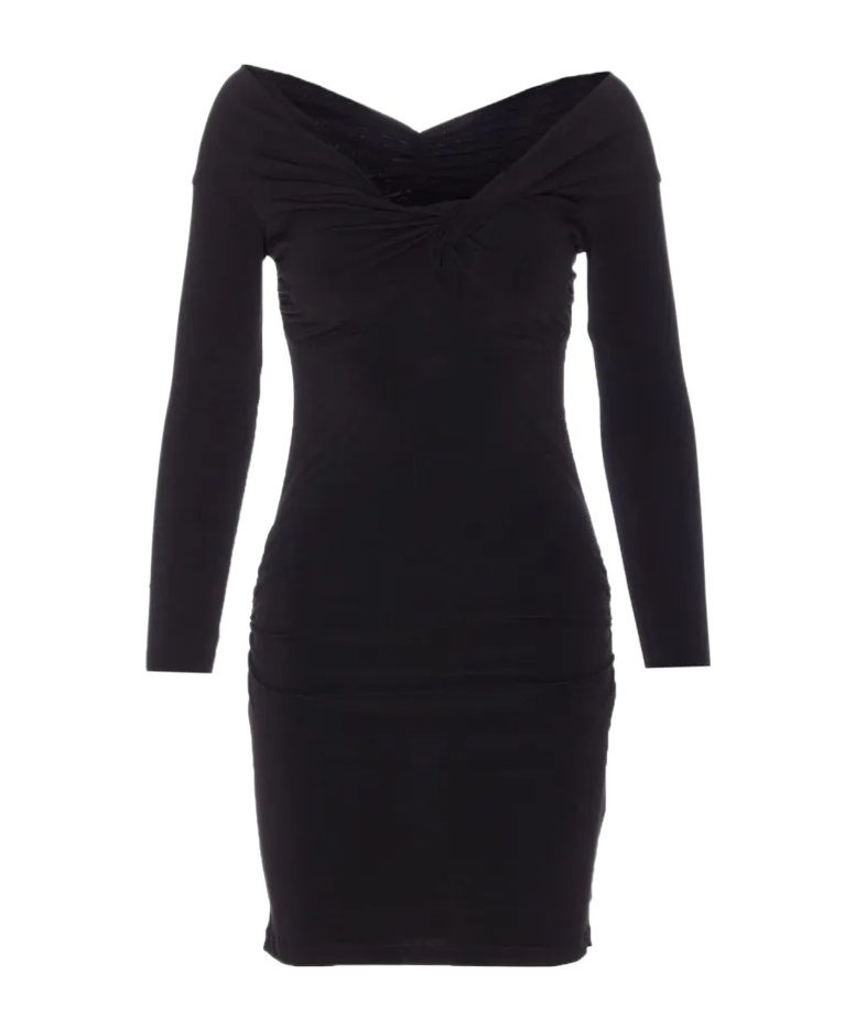Patrizia Pepe Draped Mini Dress In Blue
