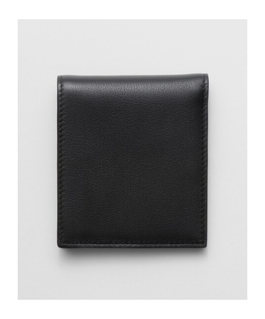 Prada Logo-stamp Bi-fold Leather Wallet In Black