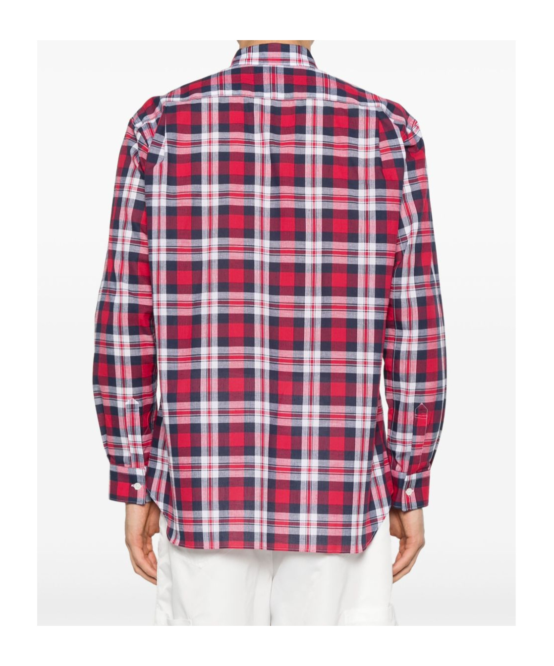 Comme Des Garçons Plaid Pattern Shirt Featuring Box-pleat Detail
