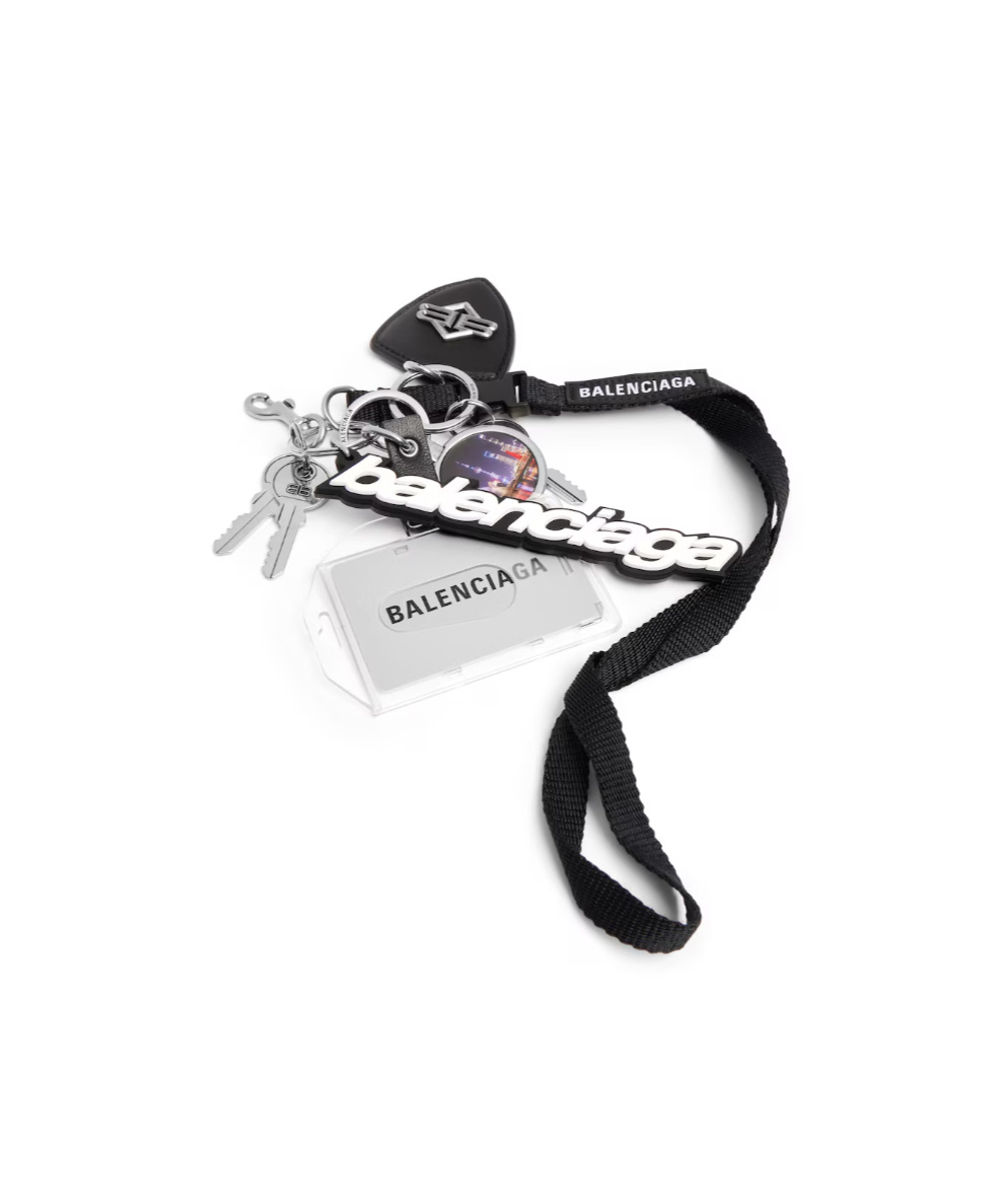 Balenciaga Men's Keychain Badge Full Charms In Multicolor In Black