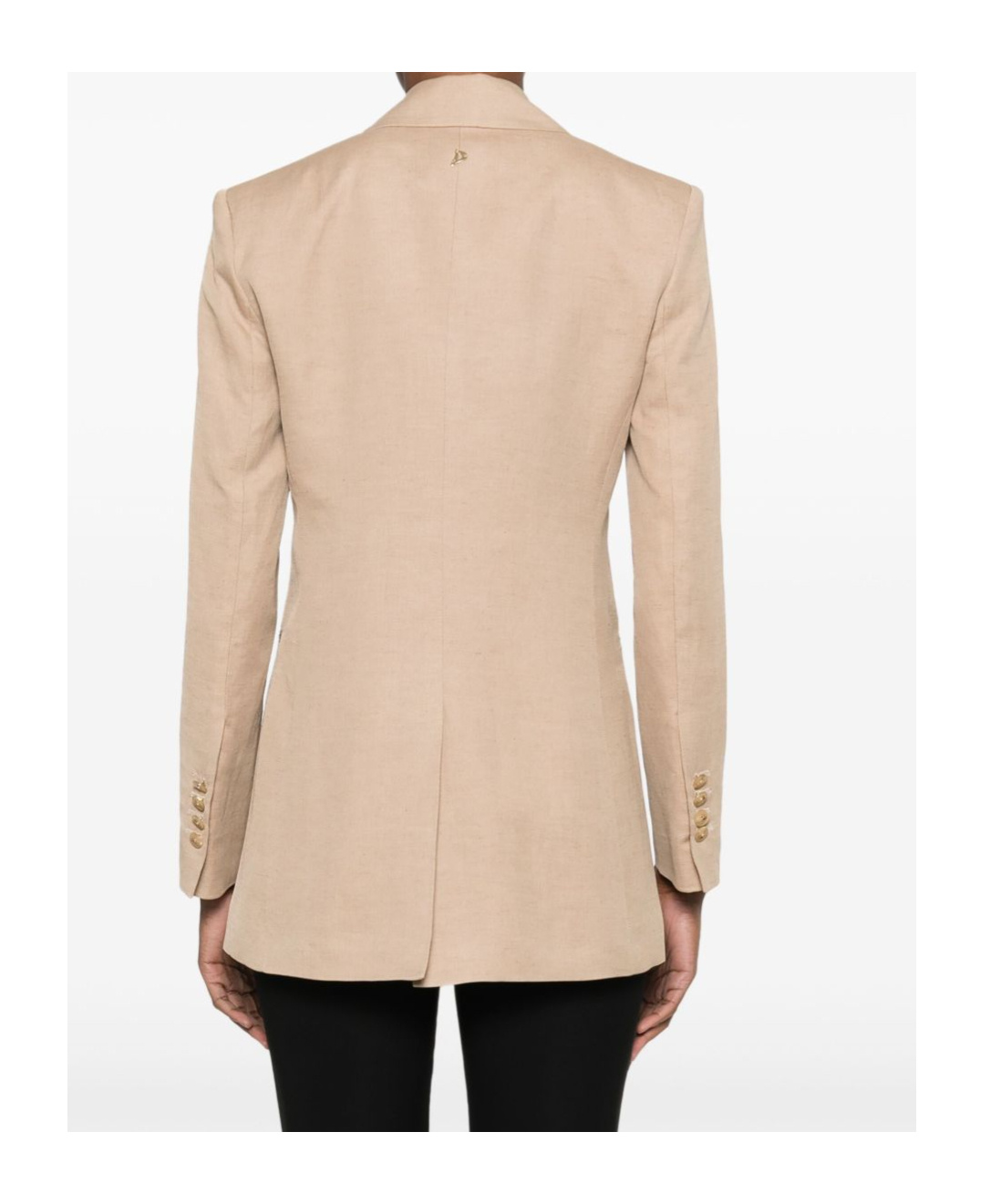Dondup Beige Single-breasted Linen Blazer