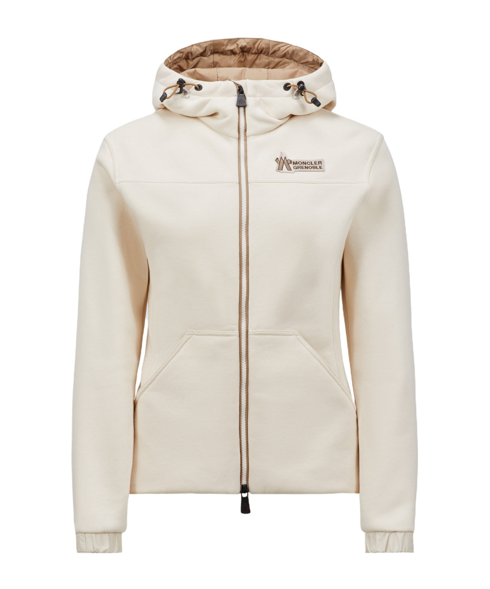 Shop Moncler Zip-up Hoodie In White