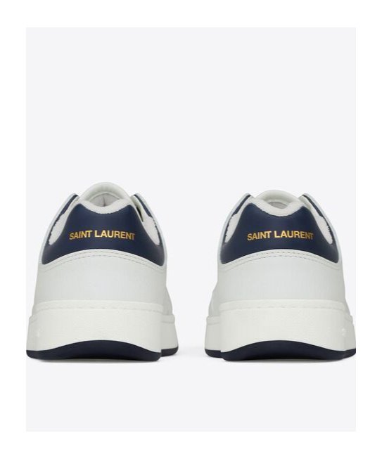 Saint Laurent Low-top Sneakers With Contrast Heel Tab In White