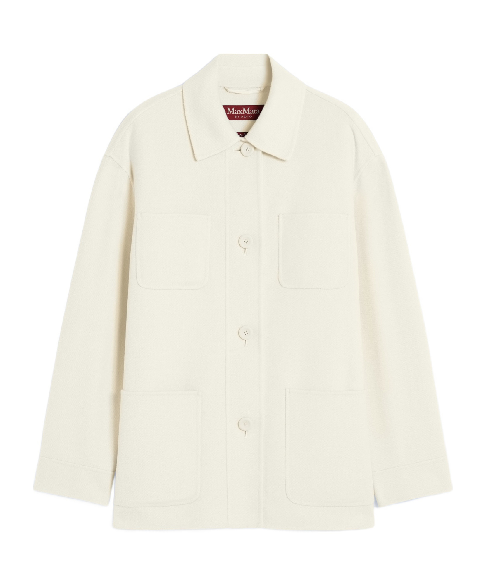 Max Mara Jacket In Wool, Cashmere And Silk Broadcloth In White