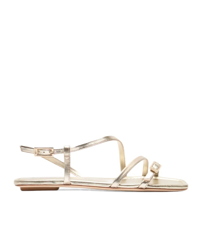 Stuart Weitzman Square Toe Flat Sandals