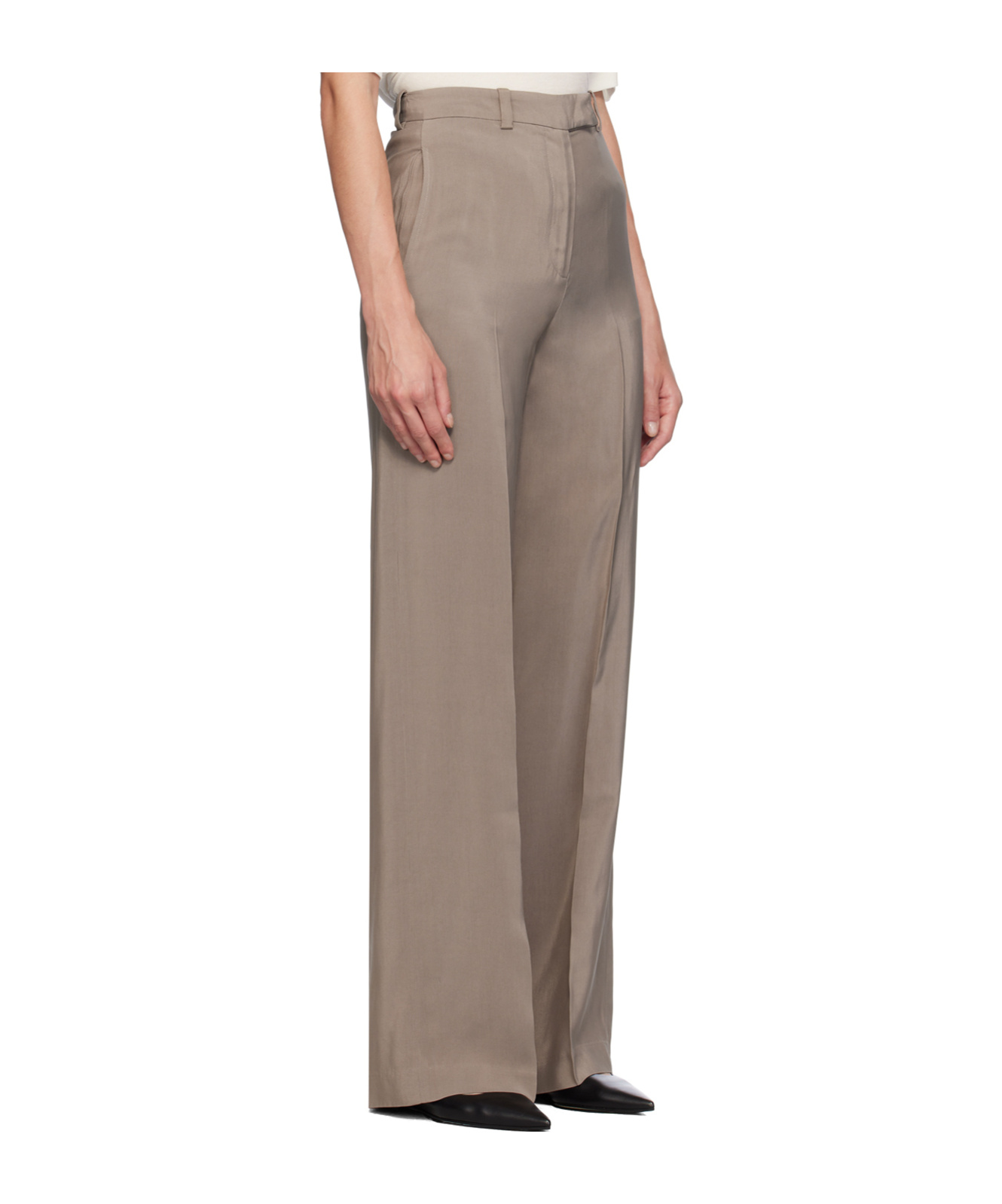 ANINE BING DOLAN HIGH-RISE CASUAL PANTS 