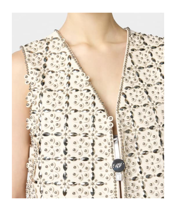 Roger Vivier Waistcoat In Leather In Off White