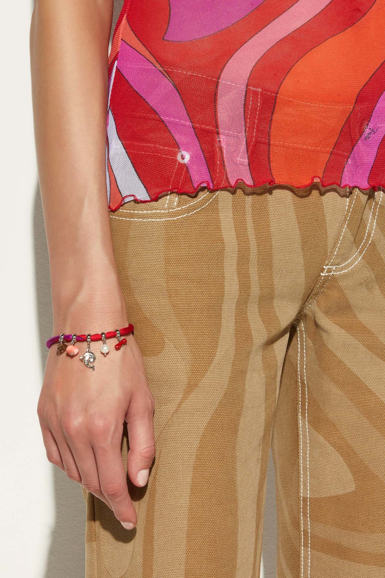 Pucci Silk Bracelet With Charms In Red