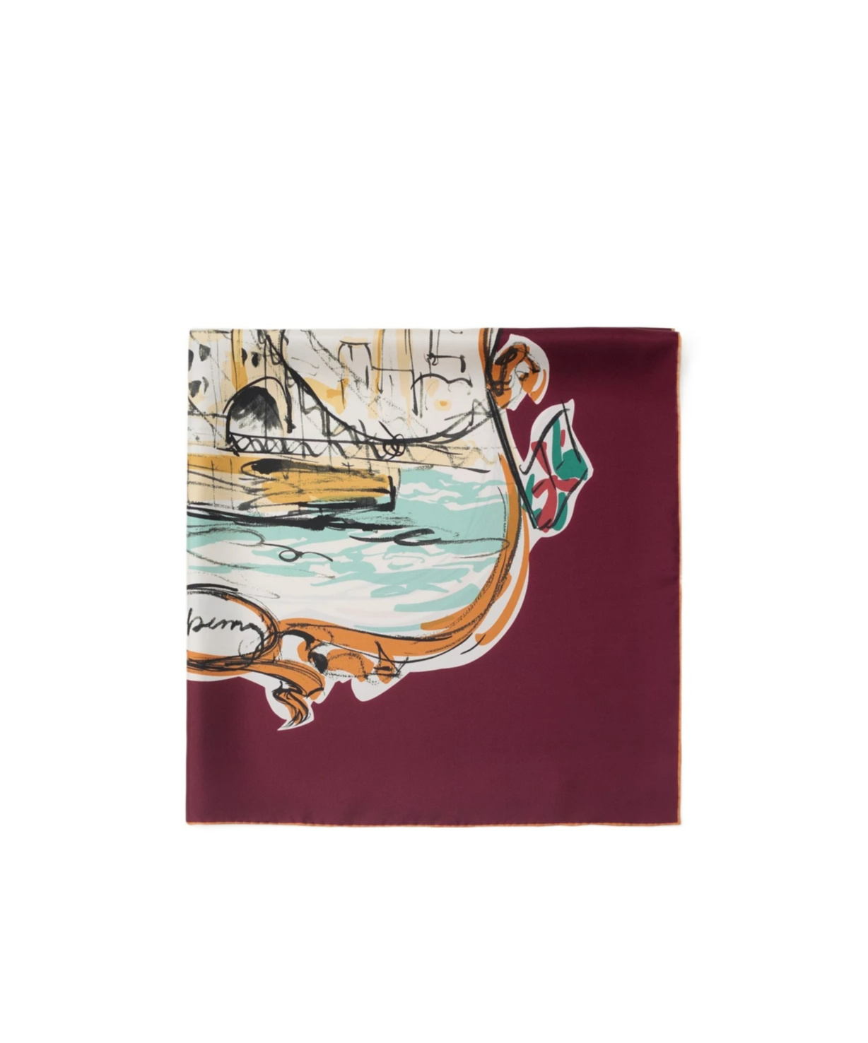 Burberry Pattern Printed Silk Scarf In White