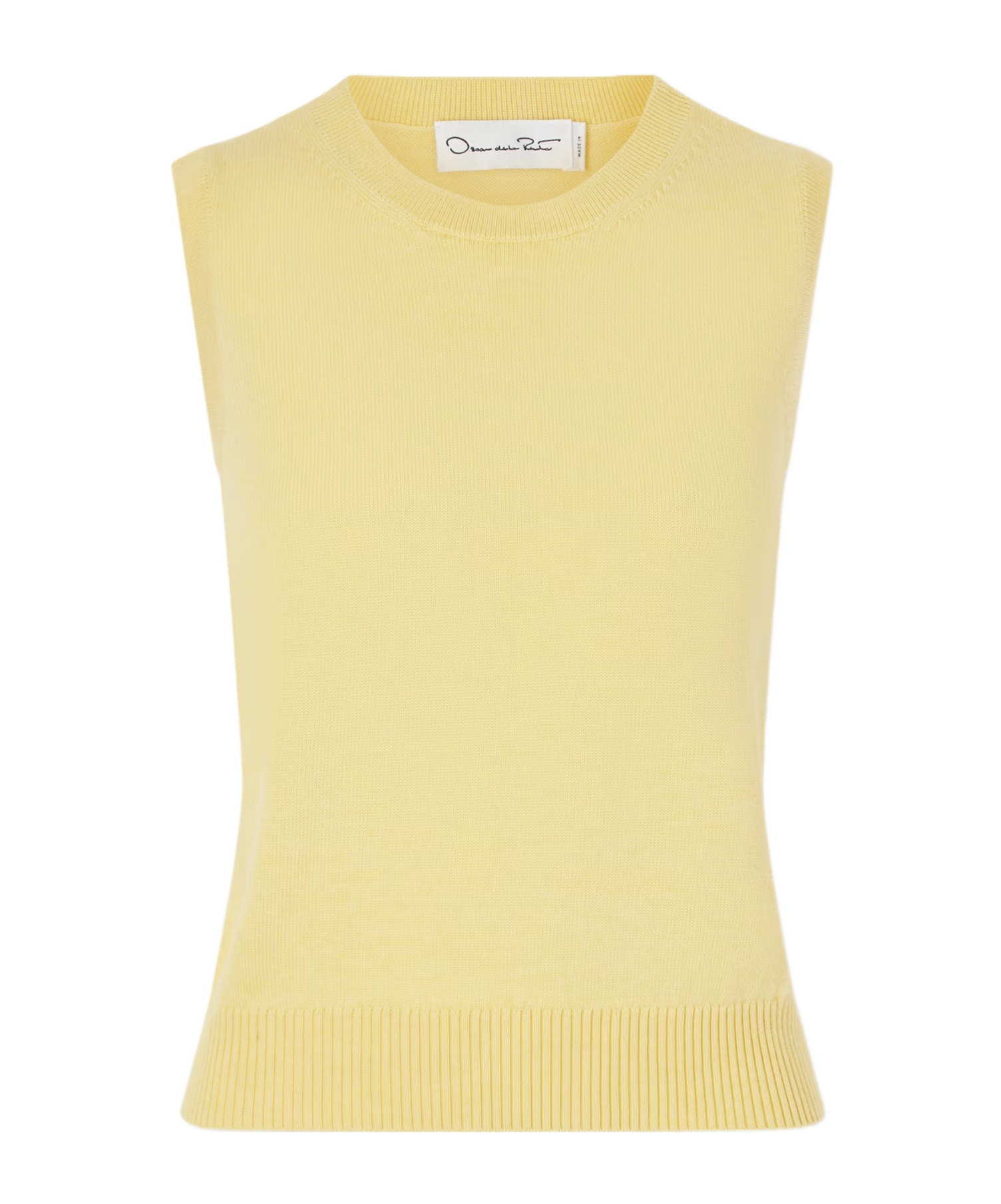 Oscar De La Renta Sleeveless Knit Waistcoat In Yellow