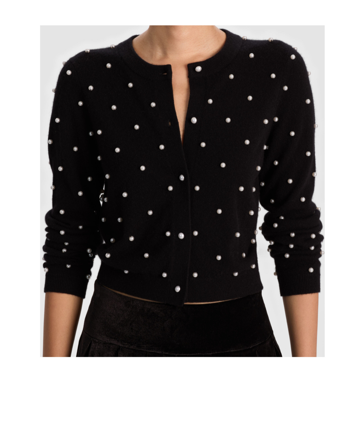 Alice And Olivia Embellished Cardigan In Black