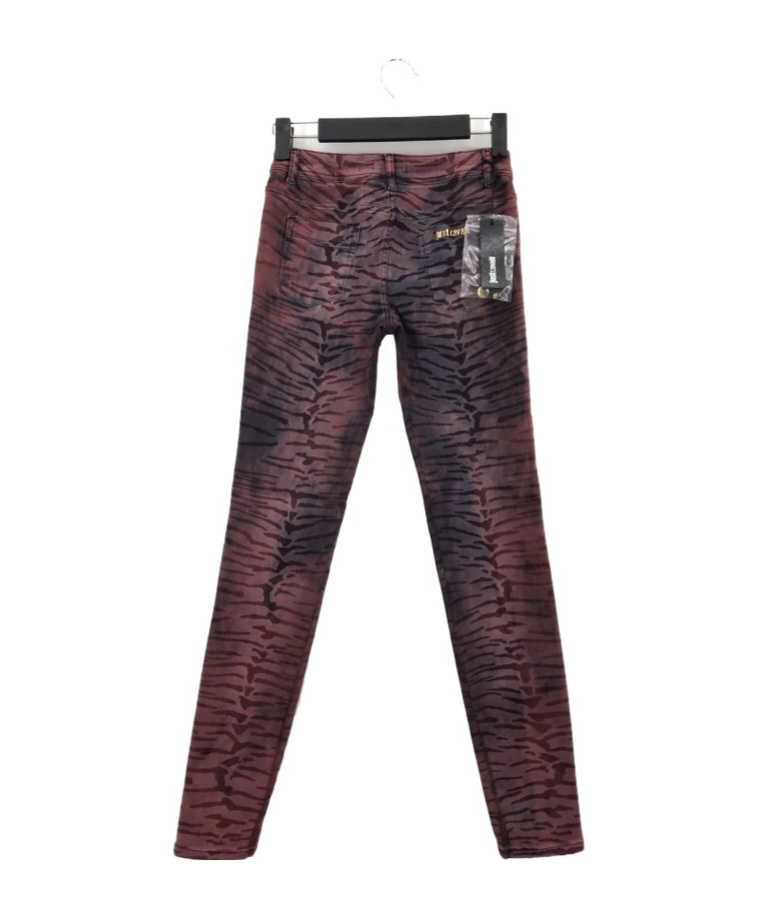 Just Cavalli Textured Denim Trousers In Black