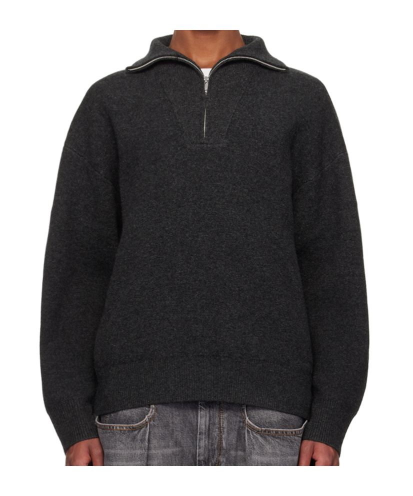 Isabel Marant Gray Irving Sweater In Black
