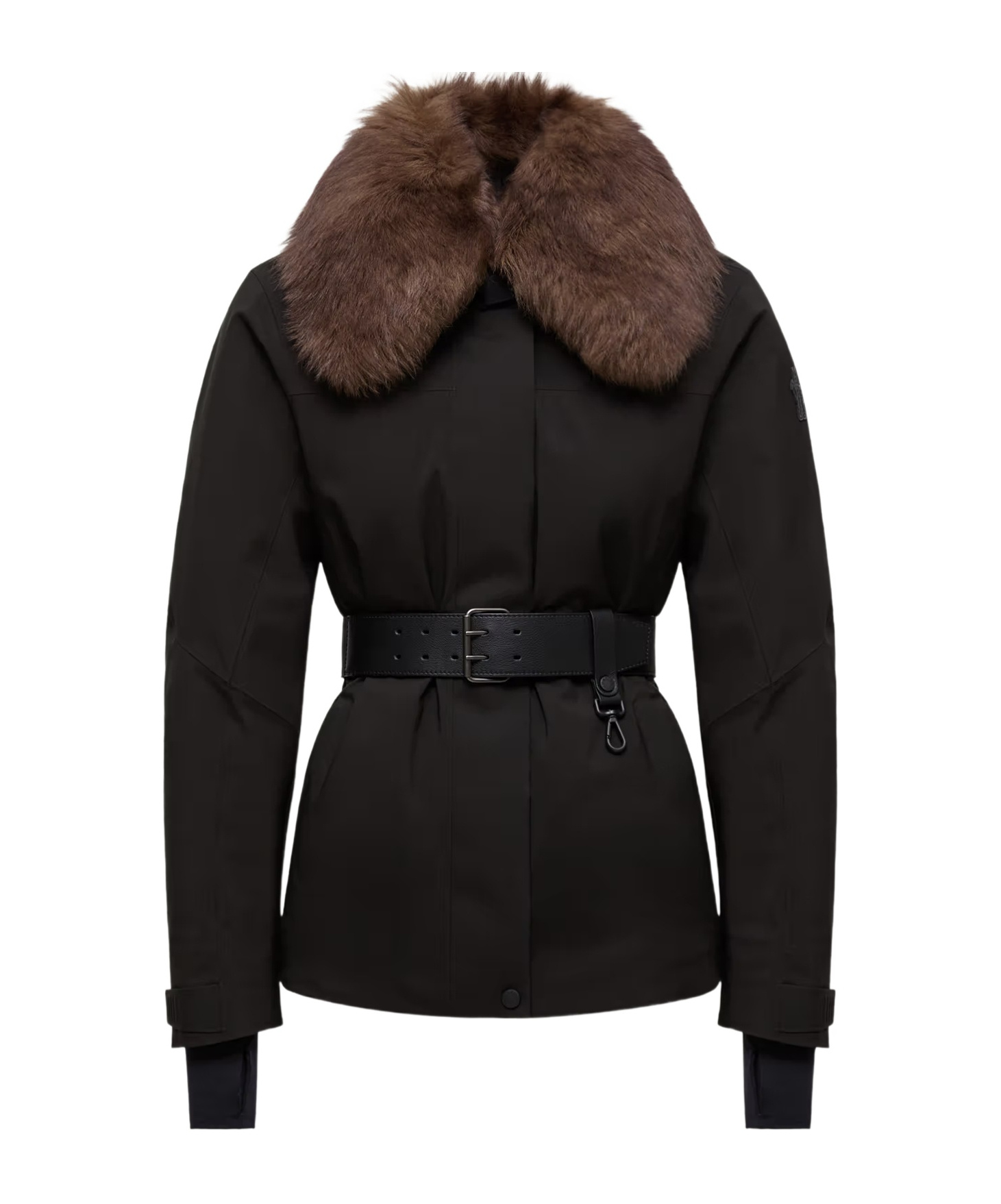 Moncler Vizelles Shearling-trimmed Ski Jacket In Black