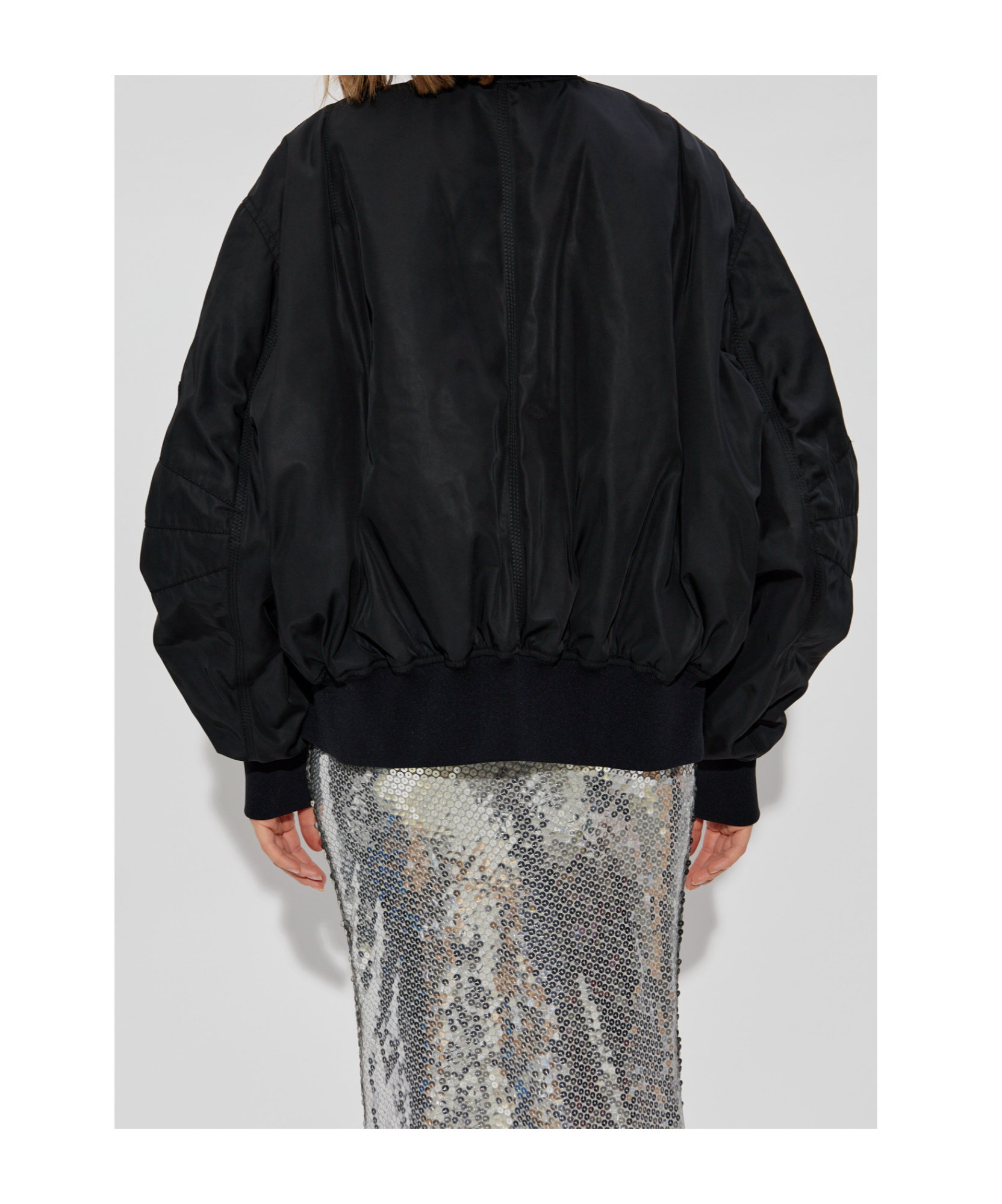Shop Attico Bishop-sleeves Bomber Jacket In Black