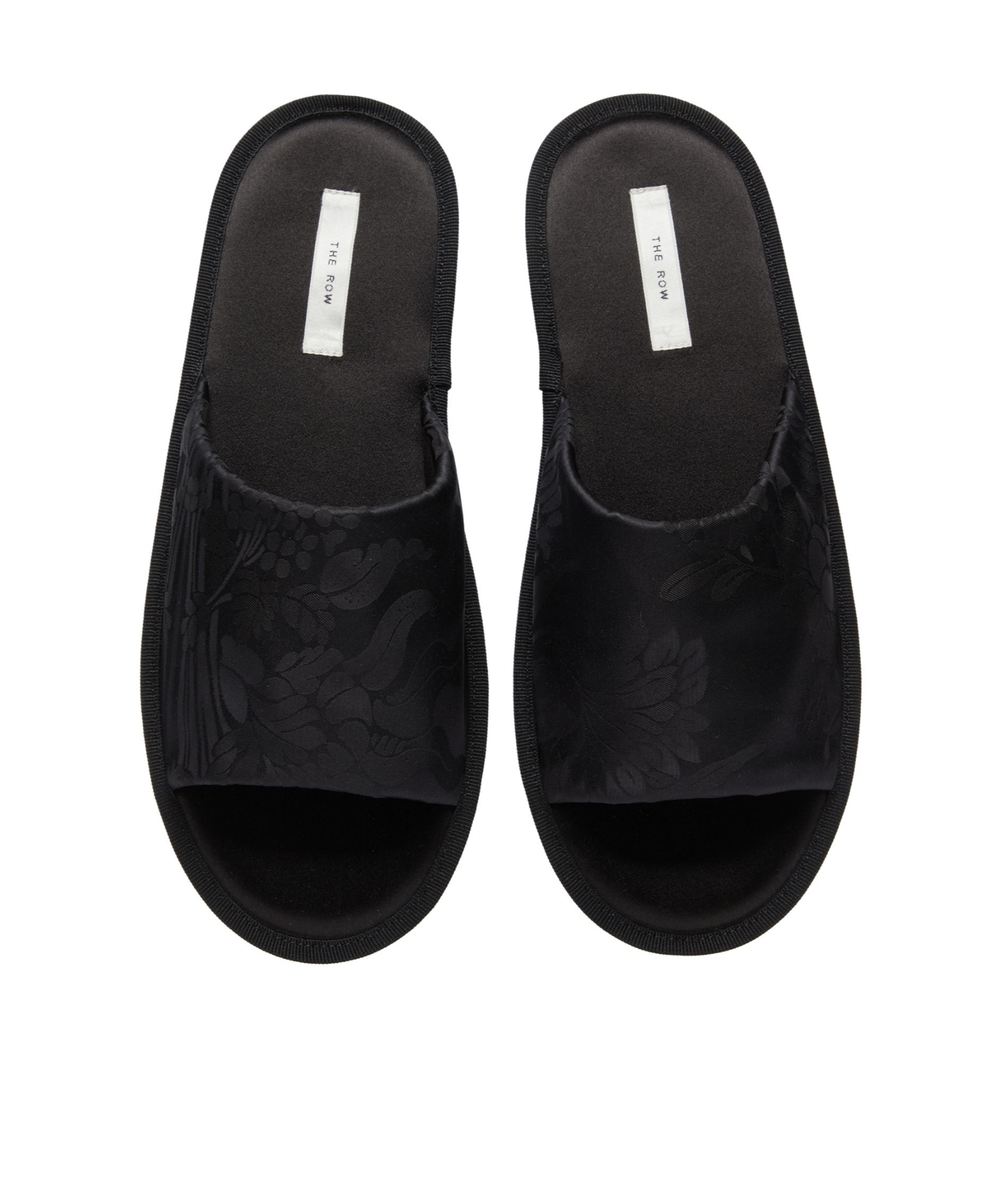 The Row Frances Slipper Open Toe Flats In Black