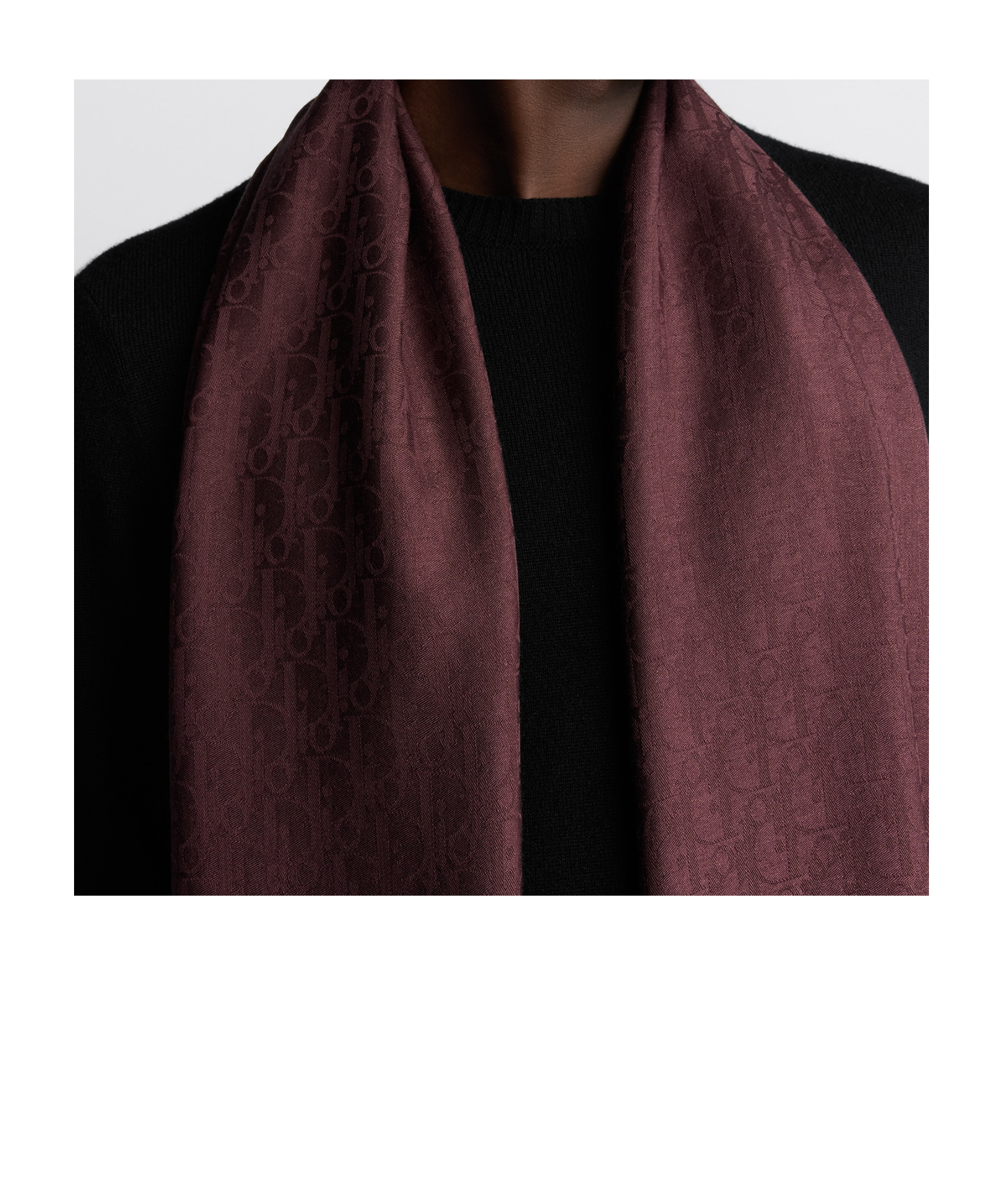 Dior Oblique Wool Shawl In Red