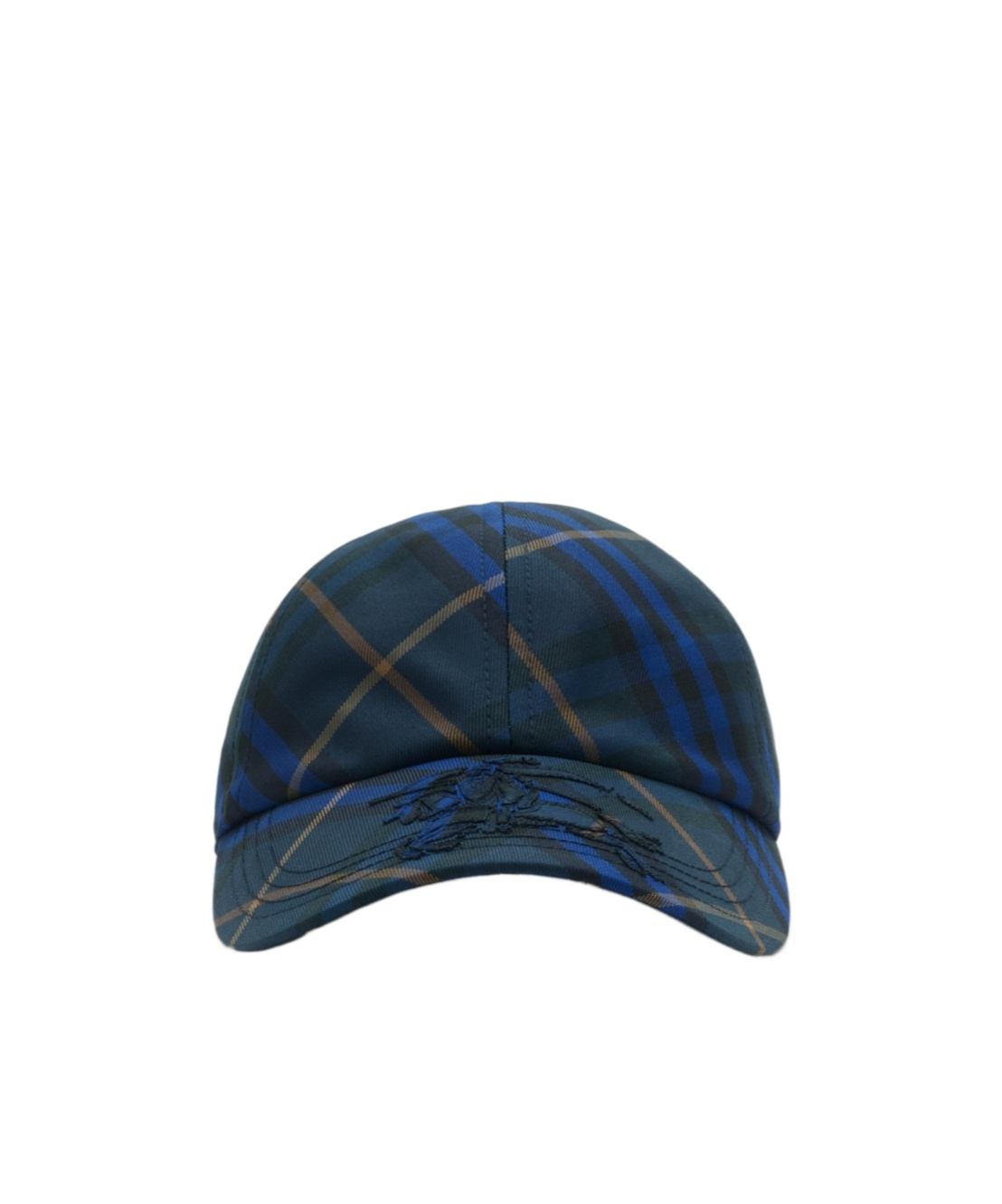 Burberry Check Ekd Twill Baseball Cap In Blue